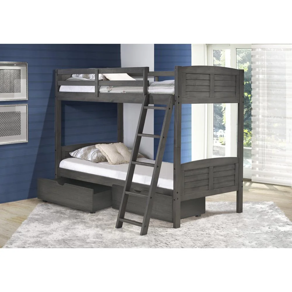 Belen Kox Twin/Twin Louver Bunk Bed, Drawers Or Trundle Not Included