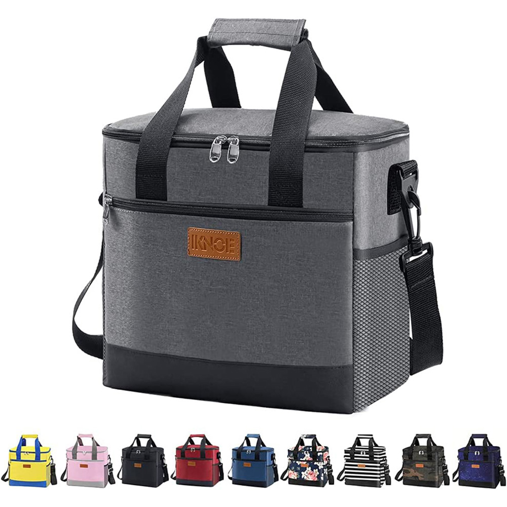 Large Cooler Bag Collapsible 24 Can Insulated Bags Leakproof Lunch Cooler Tote With Multi-Pockets For Adult & Kids Insulated Lunch Box For Beach, Picnic, Work, School