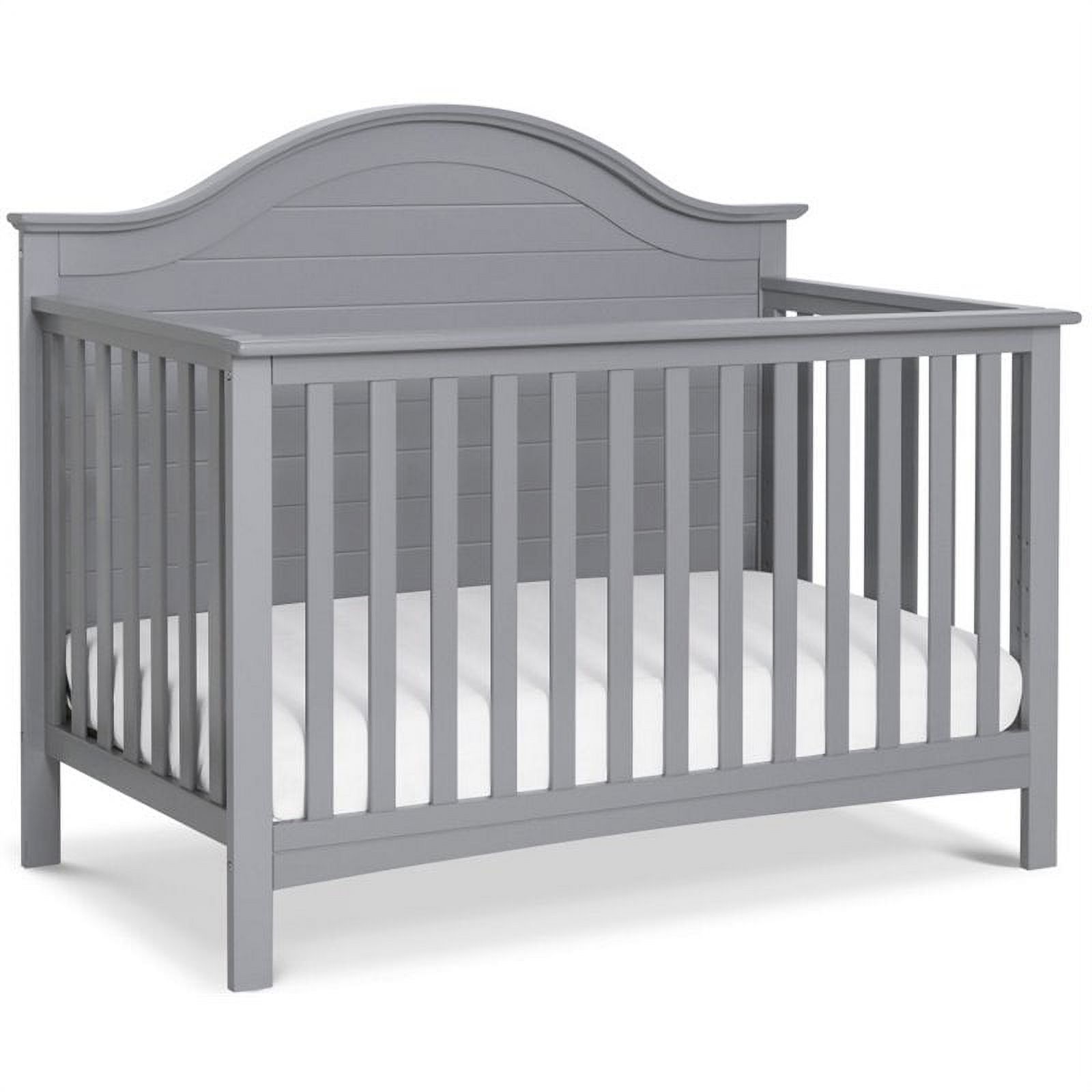 4-in-1 Convertible Crib and Dresser with Removable Changing Tray Set in Gray