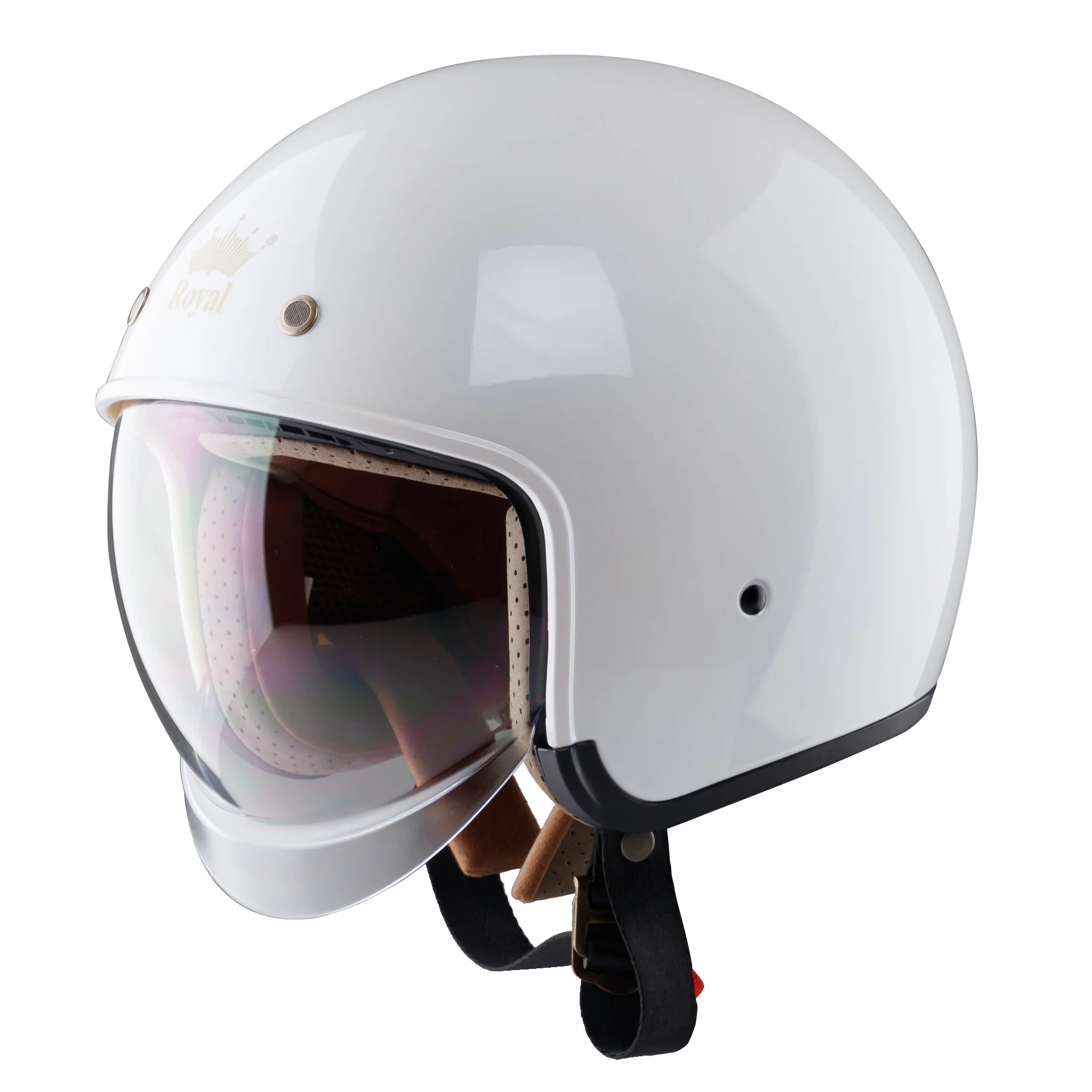 Royal M139 Open Face Motorcycle Helmet DOT Approved Motorcycle Helmet  Size M White
