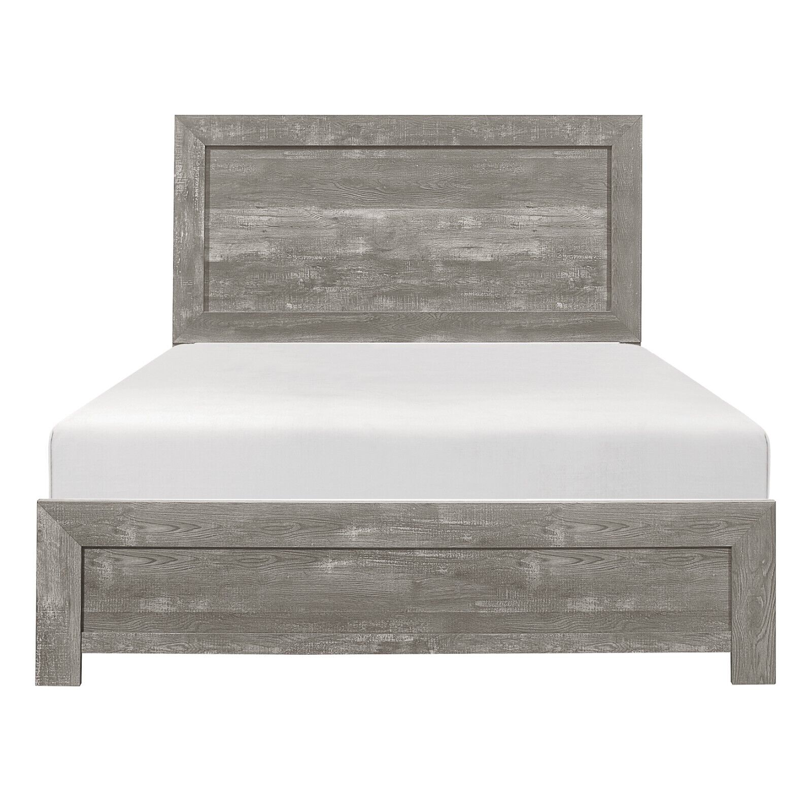 Modern Rustic Style Eastern King Size Bed 1pc Gray Finish Bedroom Furniture