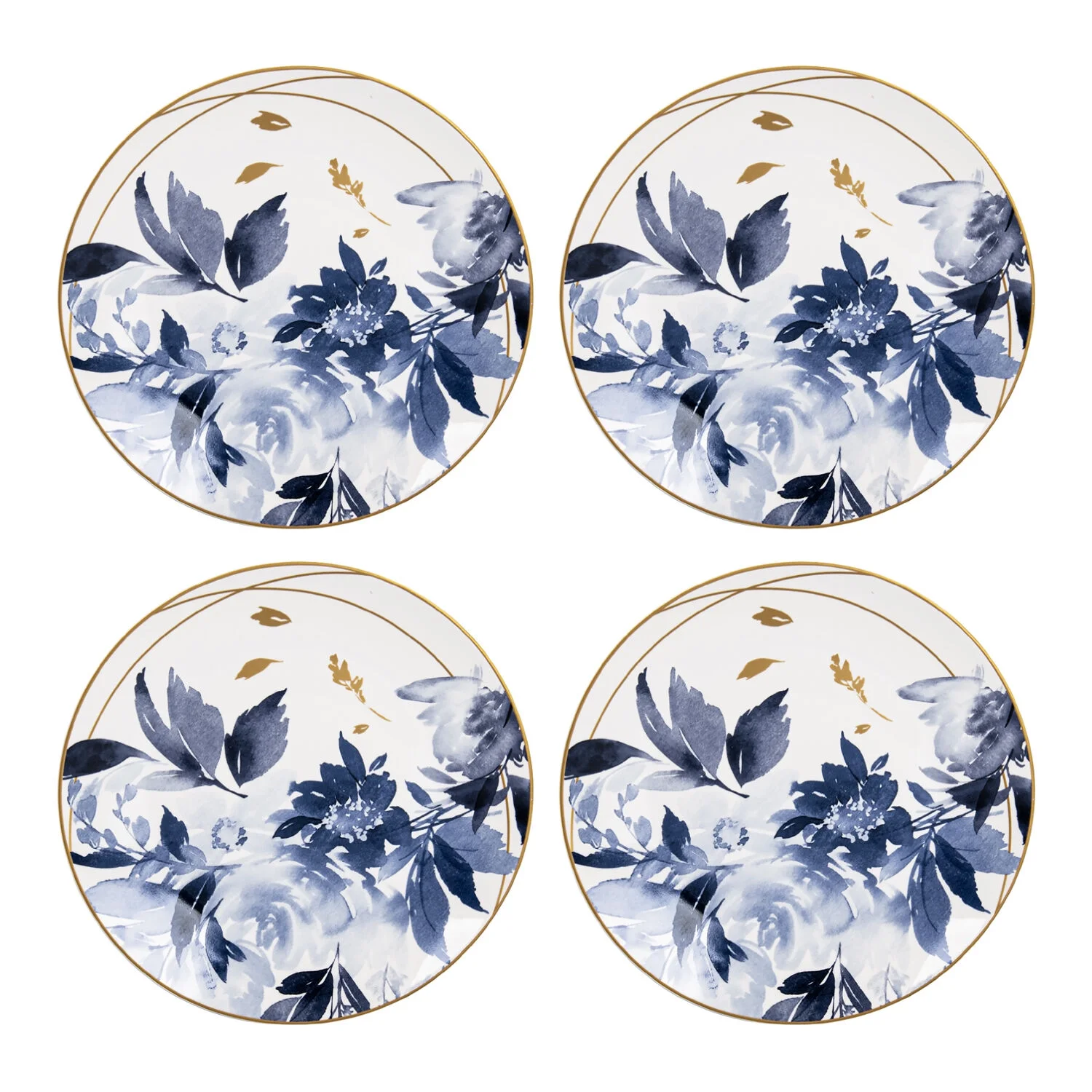 Mizuki Bone China Dessert Plate Set of 4, Bone China Dessert Plate Set