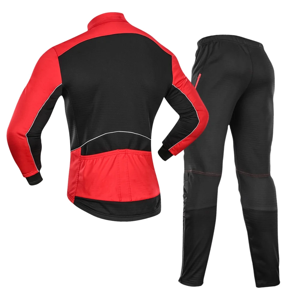 Lixada waterproof, windproof and warm polar fleece men's winter cycling jersey suit