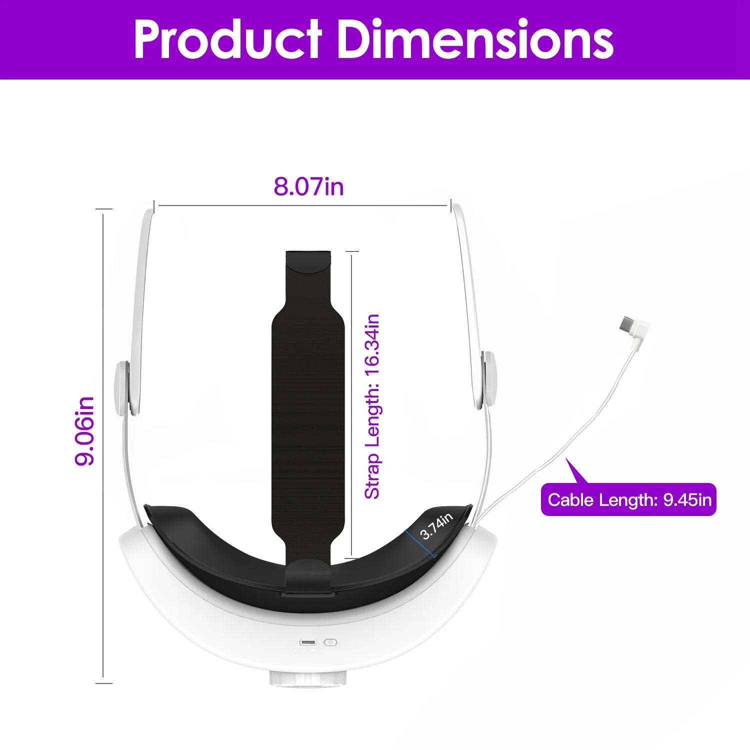 iMounTEK Adjustable Head Strap Compatible with Oculus Quest 3, VR Accessories with 6000mAh Rechargeable Battery for Children Adult
