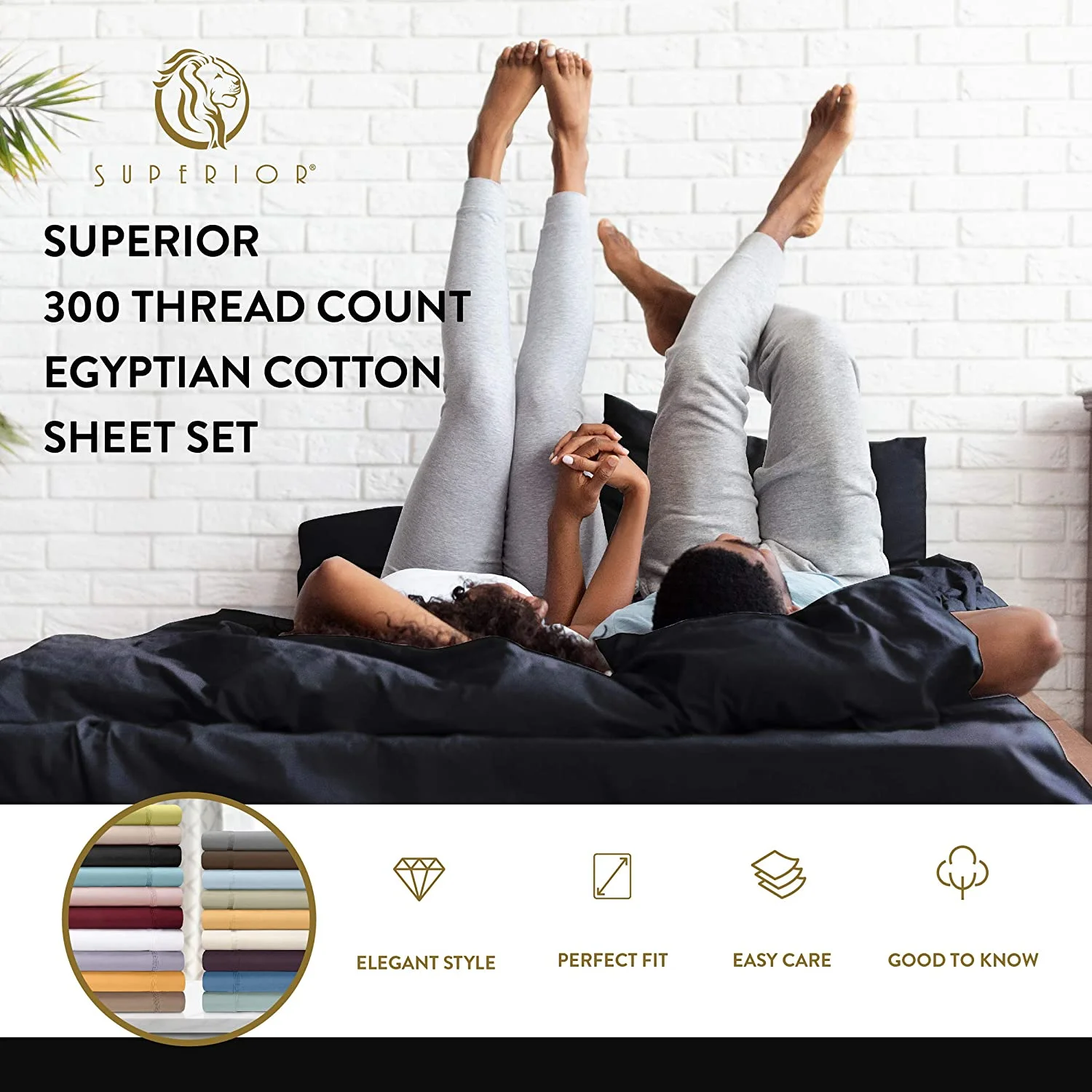 Basswood Premium 300-Thread Count Egyptian Cotton Solid Deep Pocket Sheet Set, , Beige