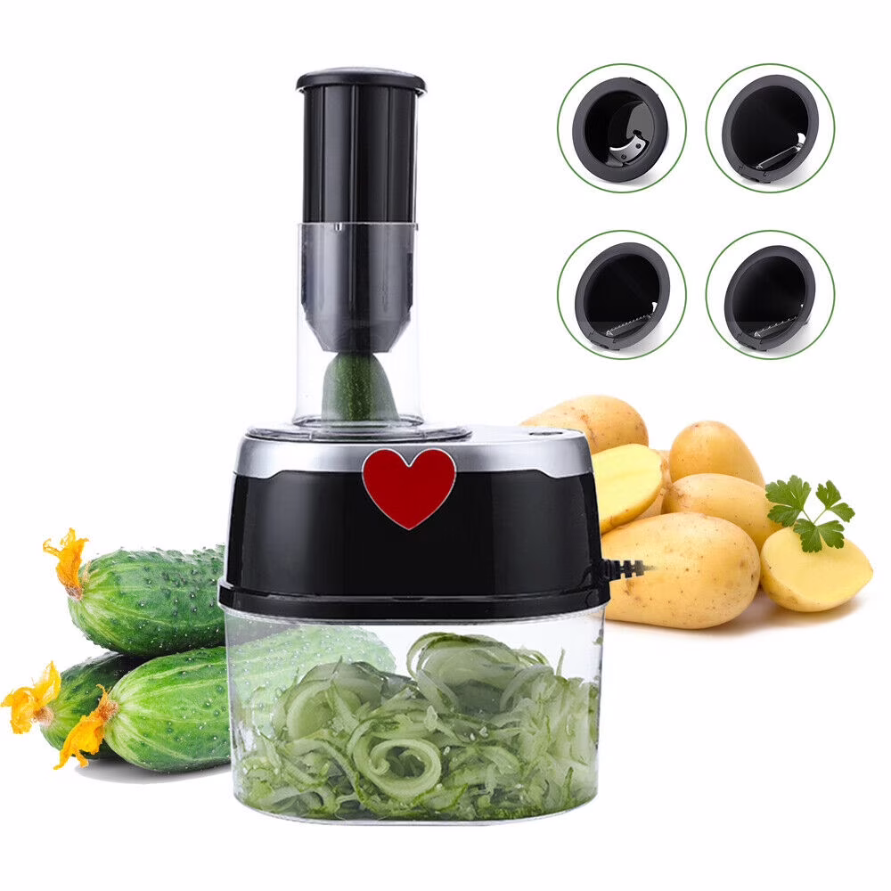 Oukaning Electric Fruit Slicer Vegetable Cutter Kitchen Slicer Tool Veggie Chopper 4 Blazes