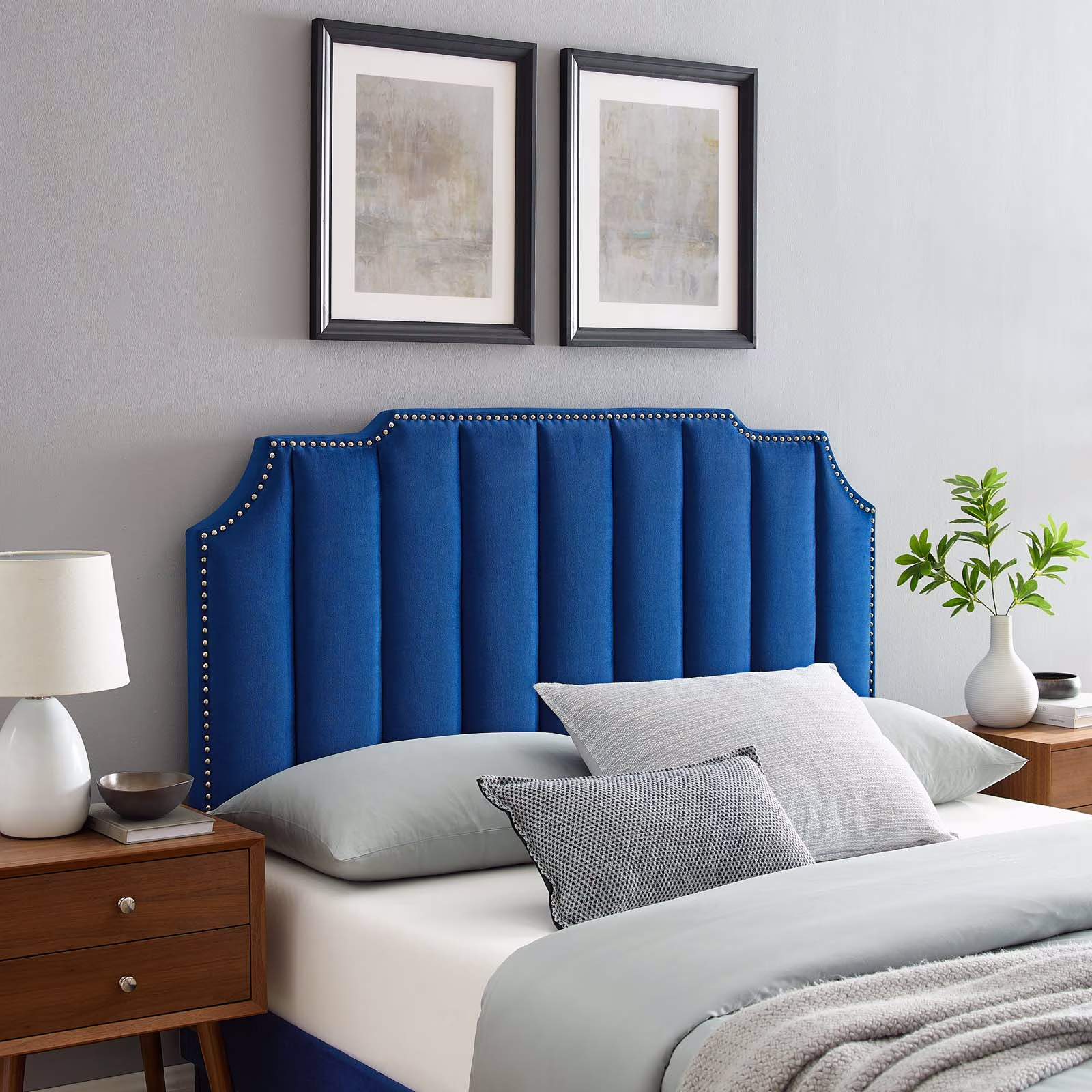 Modway Rosalind Performance Velvet King/California King Headboard in Navy