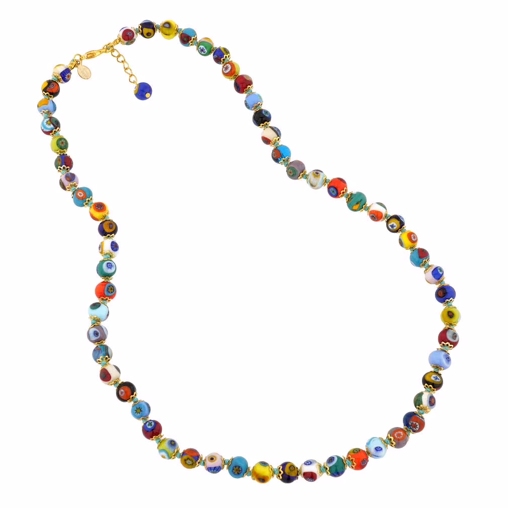 GlassOfVenice Murano Glass Mosaic Long Necklace - Multicolor