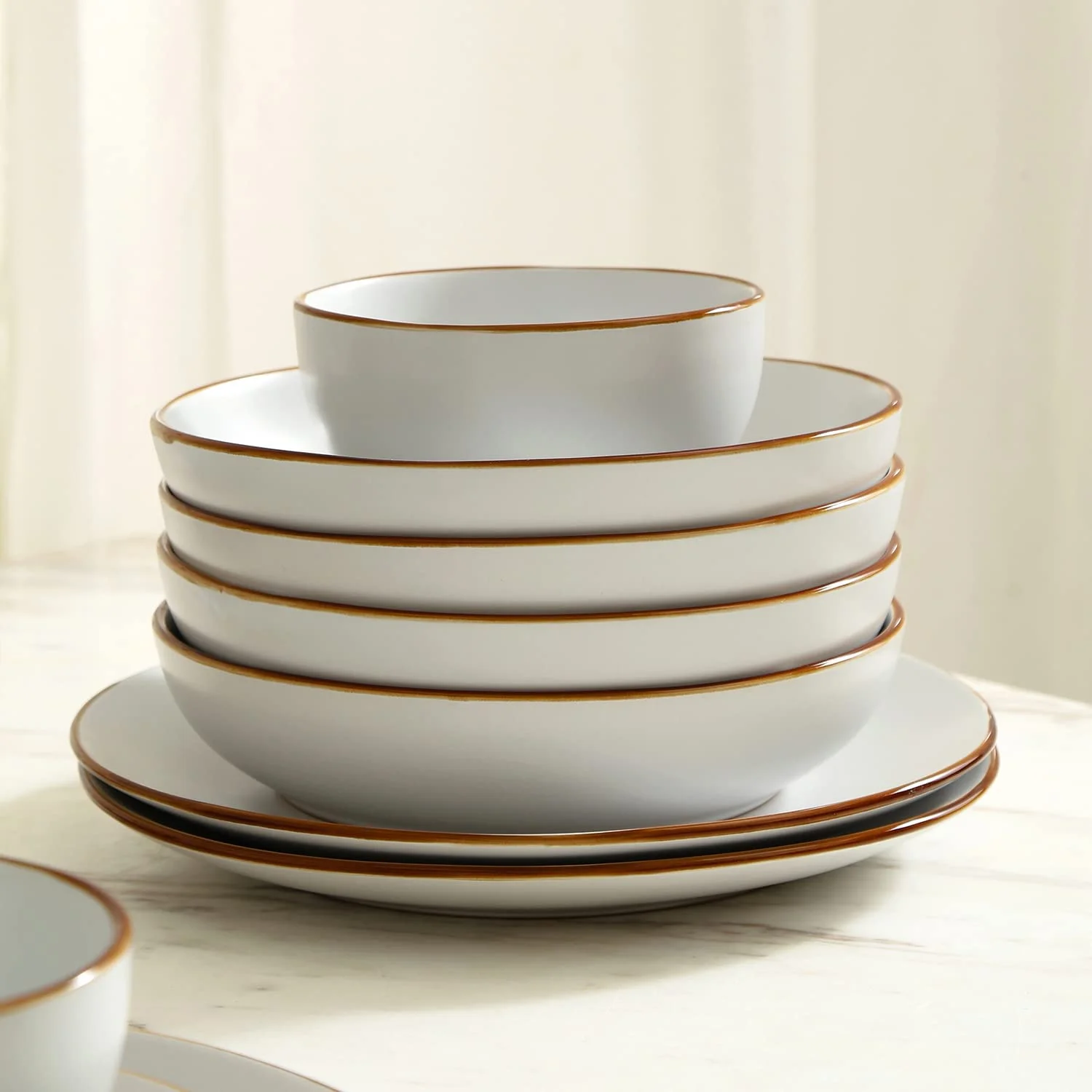DIQIN · 16-Piece Dinnerware Set Stoneware, Blue