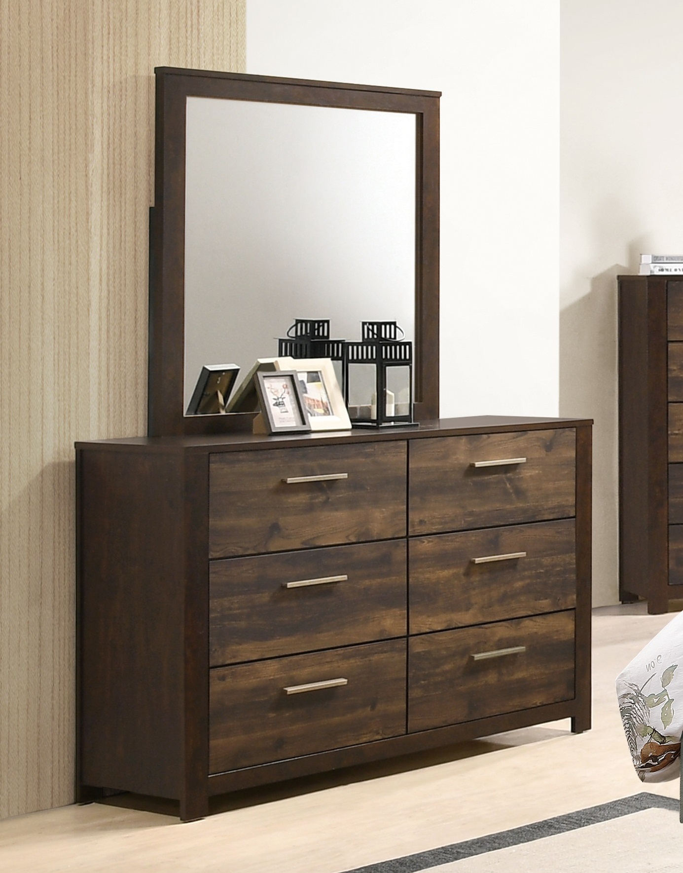 Modern Unique Adjustable HB Full Size Bed Dresser Mirror Nightstand 4pc Set Grey Polyfiber Bedroom Bed