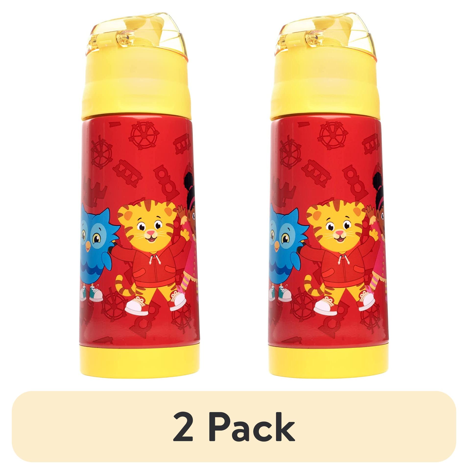 (2 pack) Daniel Tiger 13 oz Insulated Water Bottle with Latching Lid - Easy to Use for Kids - Reusable Spill Proof & BPA-Free, Keeps Drinks Cold for Hours, Fits in Lunch Boxes & Bags, Fun for Back to School