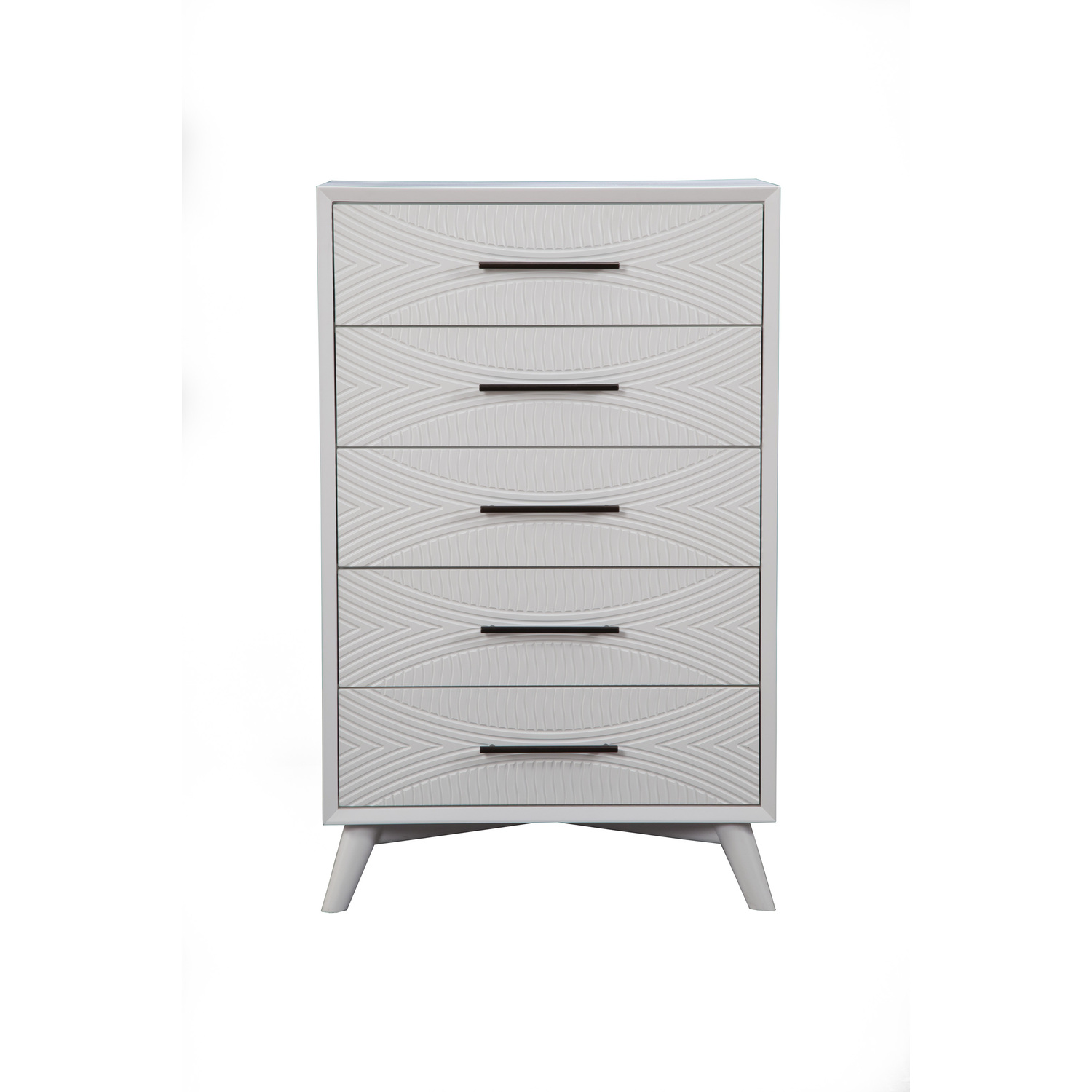 Alpine Furniture Tranquility 5 Drawer Wood Chest in White
