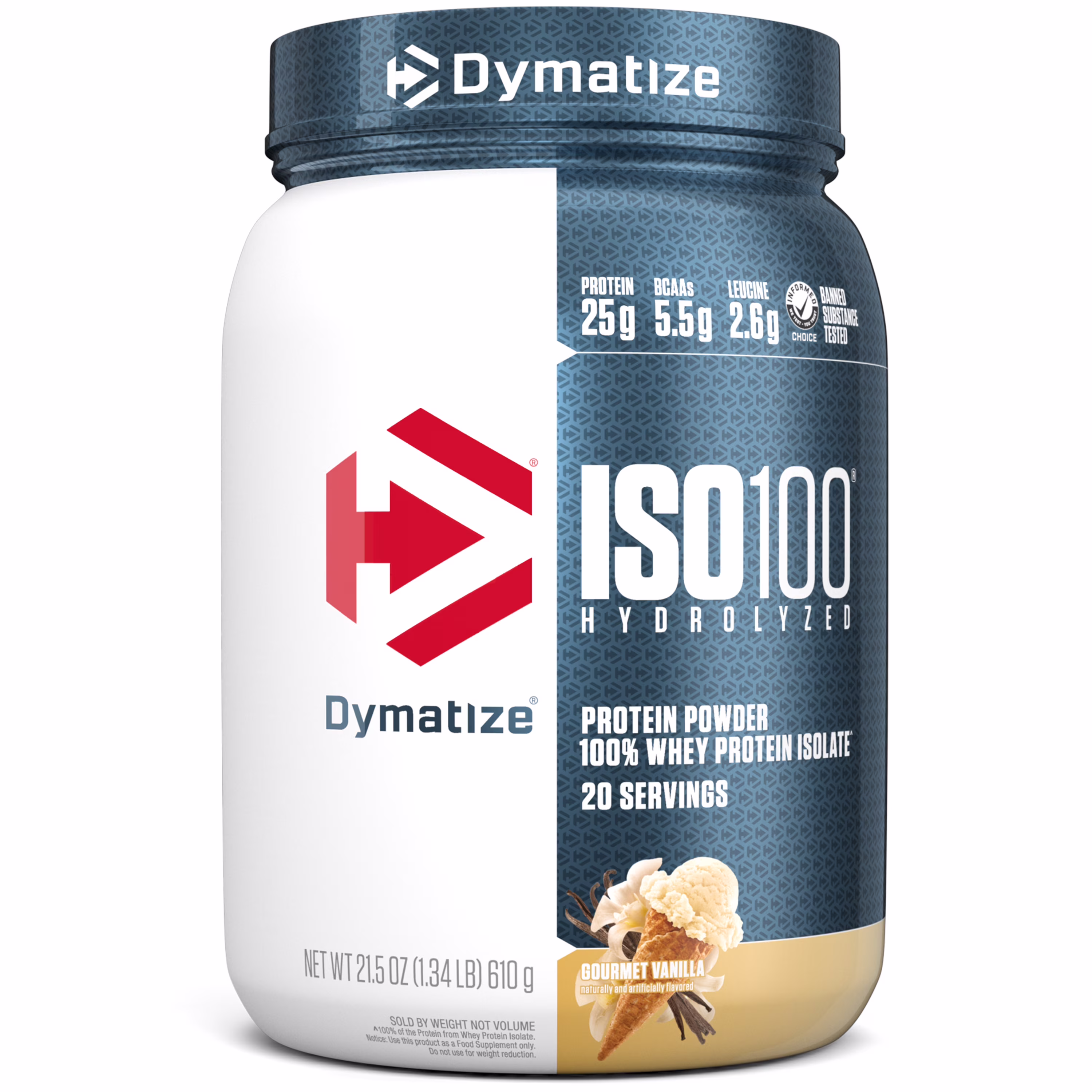Dymatize ISO100 Hydrolyzed Whey Isolate Protein Powder, Gourmet Vanilla, 20 Servings