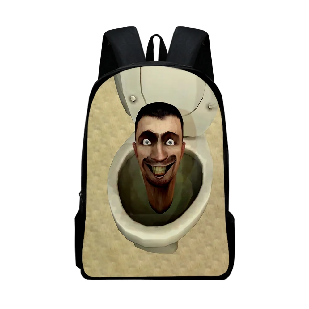 Skibidi Toilet Wiki Cartoon Double Shoulder Bag Funny Travel Bag Unisex Zipper Oxford Bag