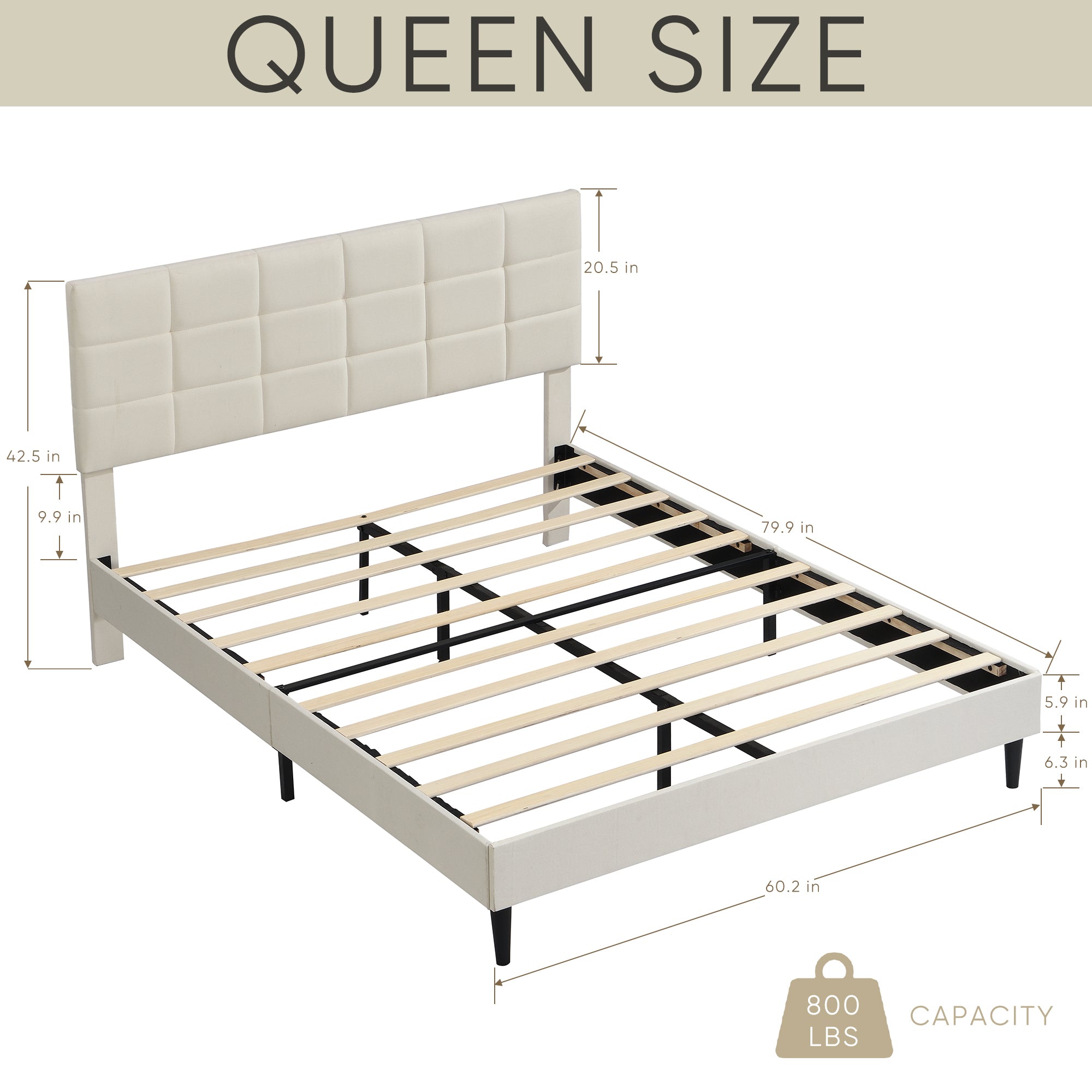 ElegantDreams Queen Bed Frame