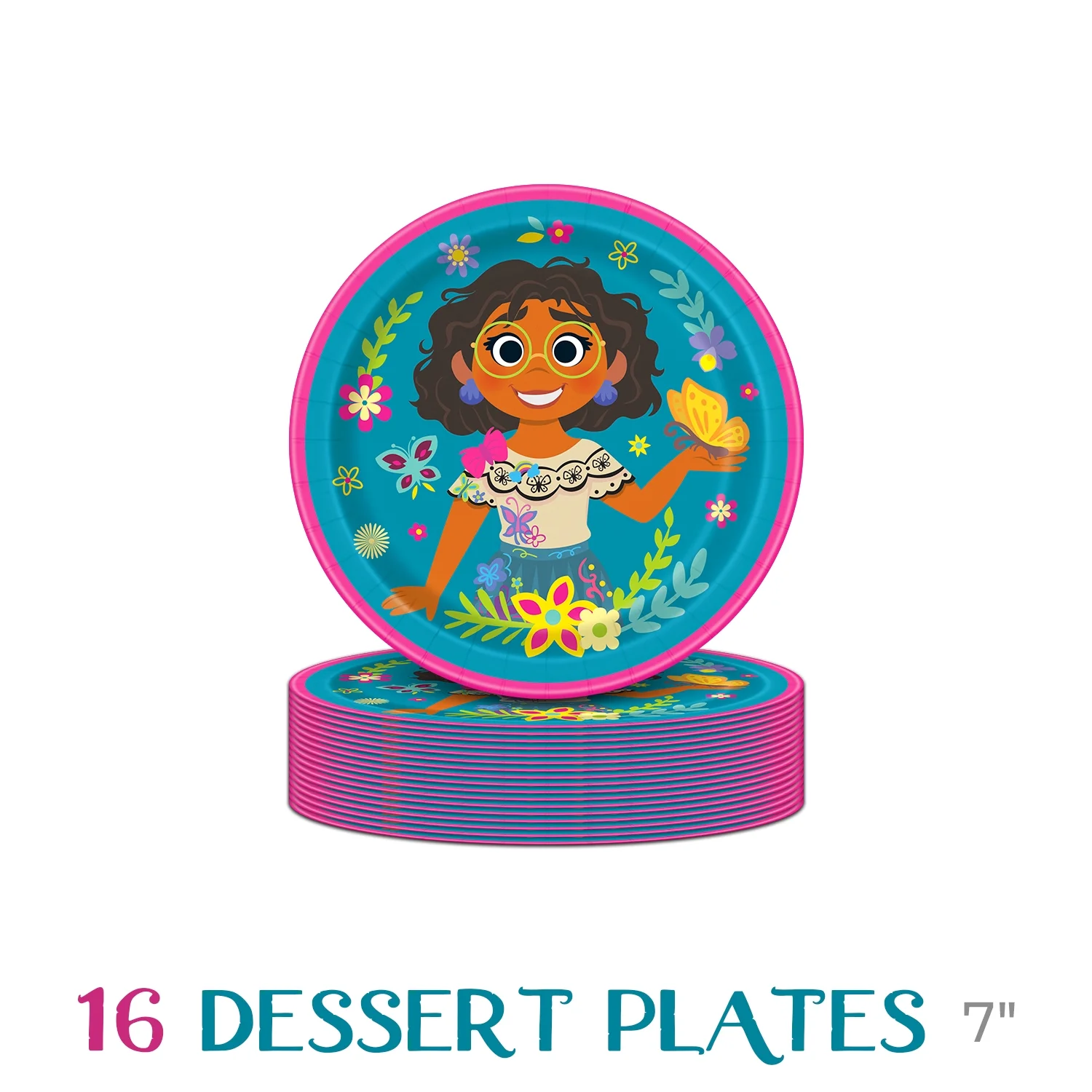 Encanto Party Supplies - Set of 16 - Includes Enchanto Birthday Party Plates and Napkins, Enchanto Cups, Perfect Enchanto Party Supplies, Disney Themed Tableware