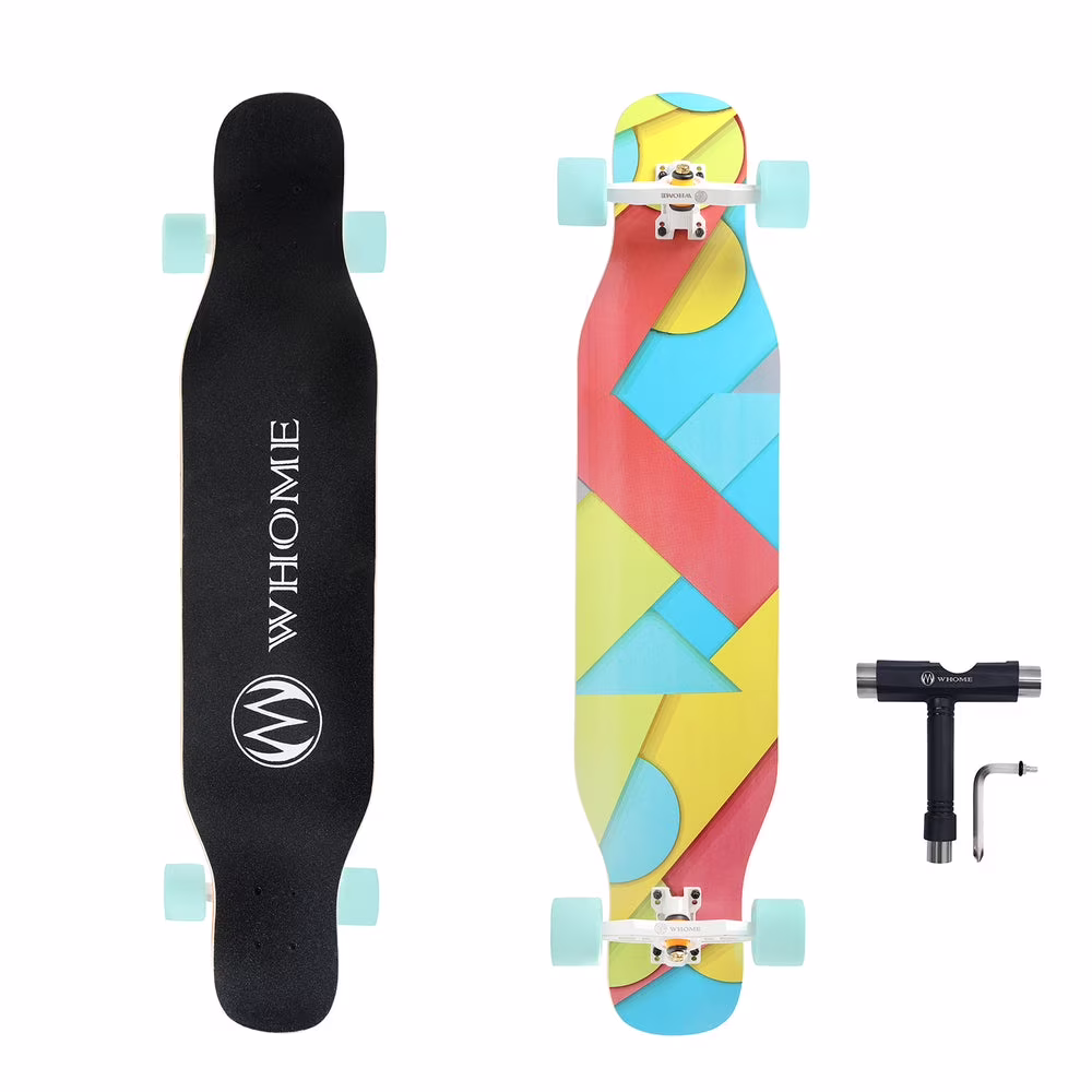 WHOME 42 Inch Long Boards for Adults/Teenagers Girls/Kids Beginner/Pro Freestyle Dancing Longboards Skateboard with T-Tool