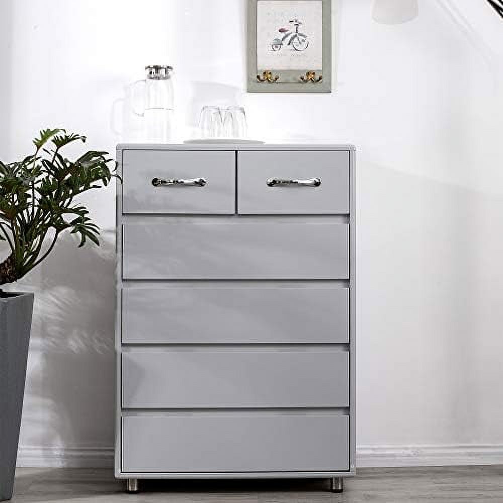 NLIBOOMLife 6 Drawer Dresser  Modern Chest of Drawers  Wooden Chest  Cabinet Entryway   Dresser Organizer for Bedroom  Living Room  Laundry Room (White)