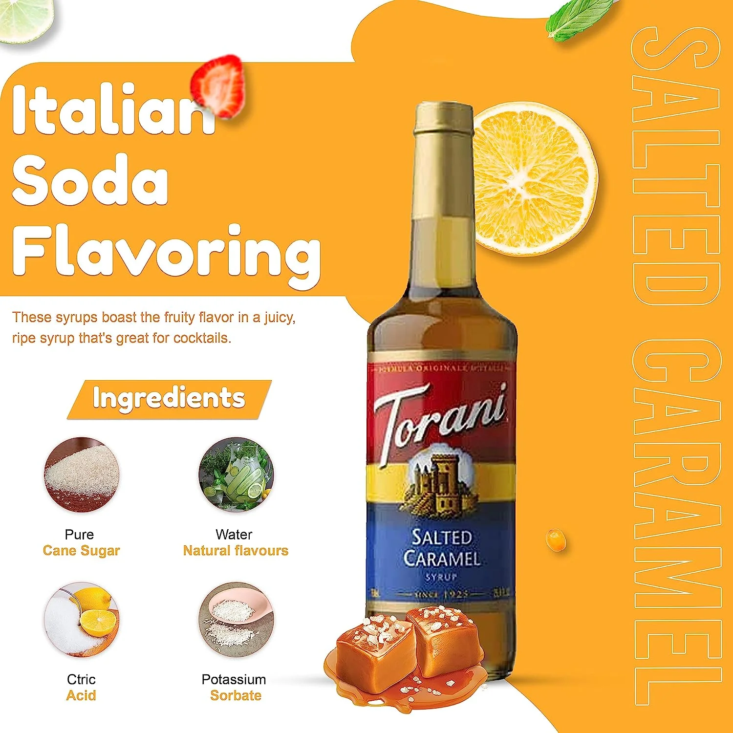 Torani Pumpkin Pie, Peppermint, Salted Caramel Syrup for Coffee Flavoring Syrup, 25.4 oz