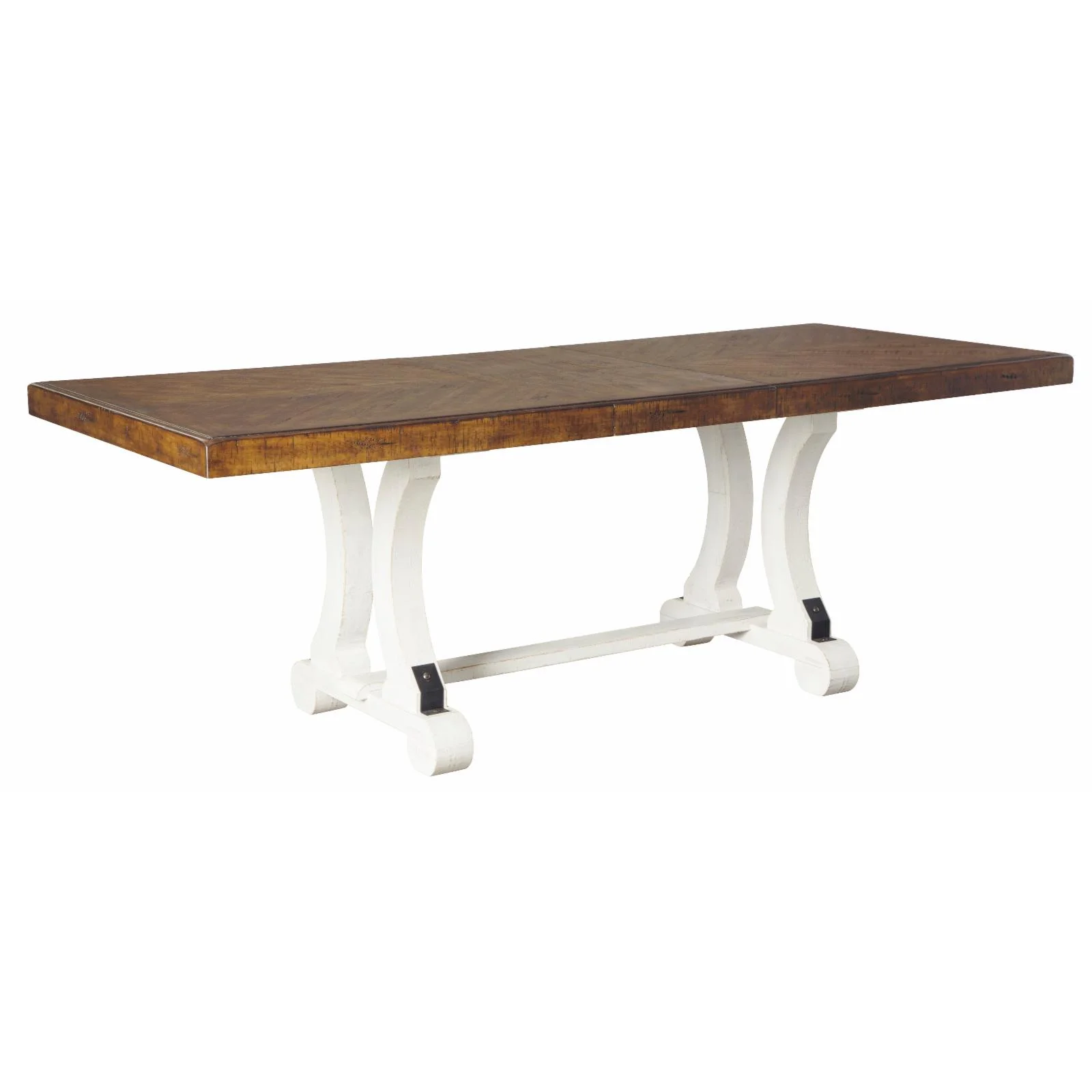 Signature Design by Ashley Valebeck Rectangular Dining Table in White and Brown