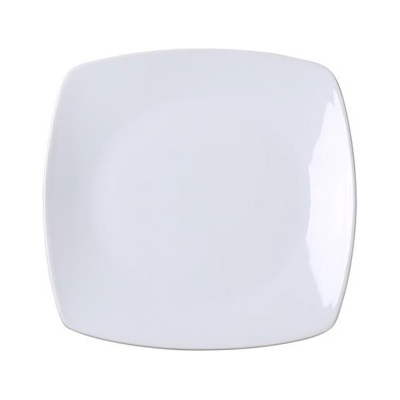 Yanco  6.75 x 0.5 in. Mainland Porcelain Square Plate with Rounded Corner, Super White - Pack of 36