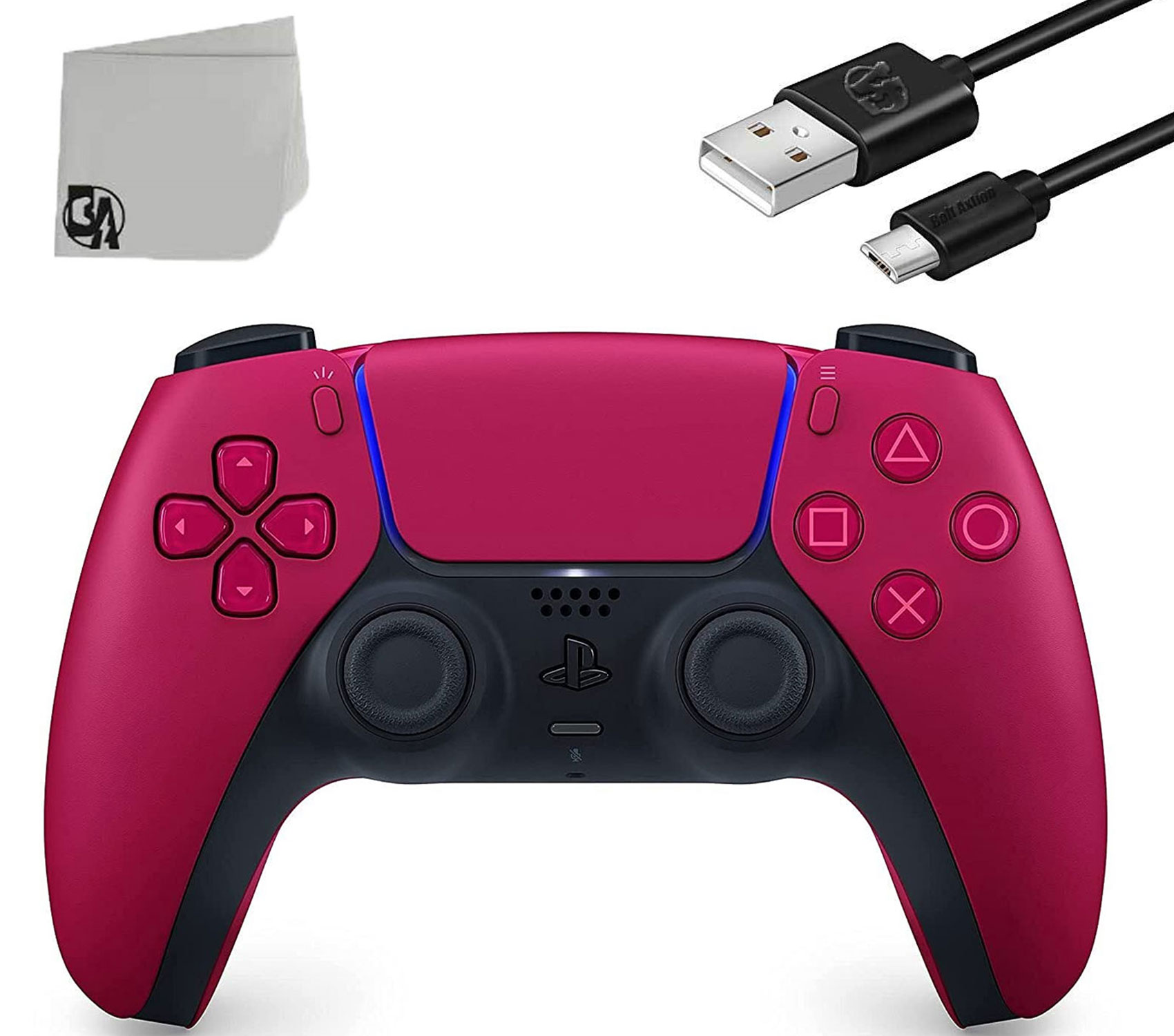 DualSense PlayStation Wireless Controller - Red - Like New With Charging Cable Bundle BOLT AXTION