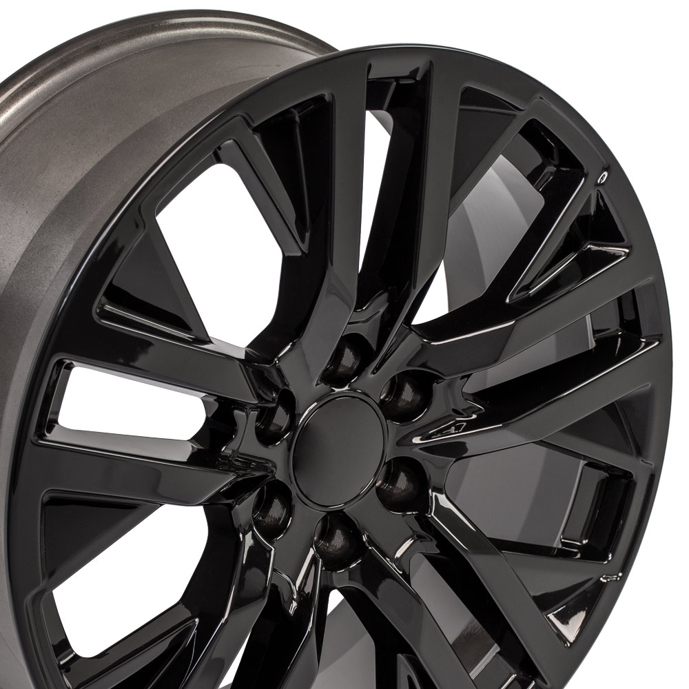 22 inch Gloss Black 5309 Wheels SET(4) fits Chevrolet Suburban Tahoe Silverado 22x9 High Gloss Black 5-Split-Spoke Rims 84253948 SET