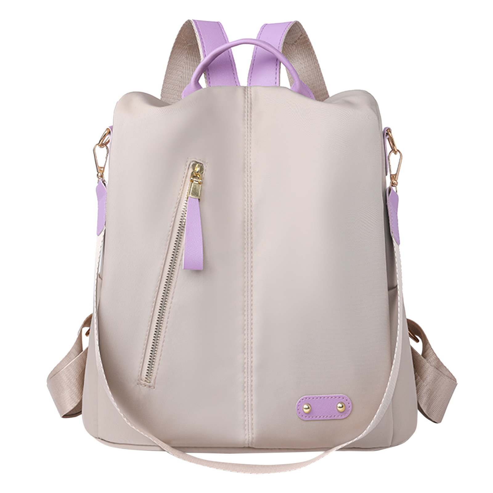 PMUYBHF Backpacks for Girls 10-12 for School Ladies Fashion Colored Fabric Shoulder Bag Large Capacity Dual Zipper Dual Purpose Backpack Ladies Handbags And Purses Drawstring Backpack for Men Small