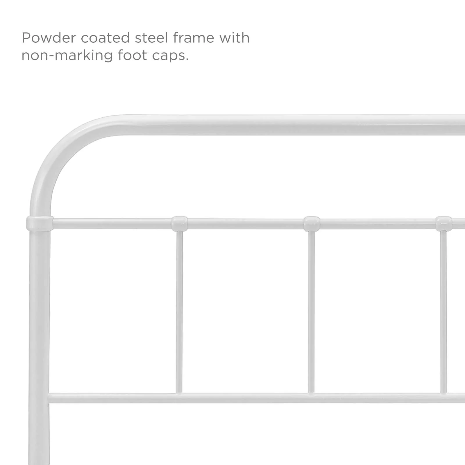 Modway Serena King Steel Headboard in White