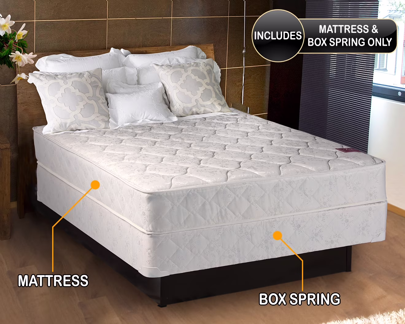 Dream Solutions Nature's Dream Medium Firm Pillow Top 10 Inch Mattress and Box Spring Set