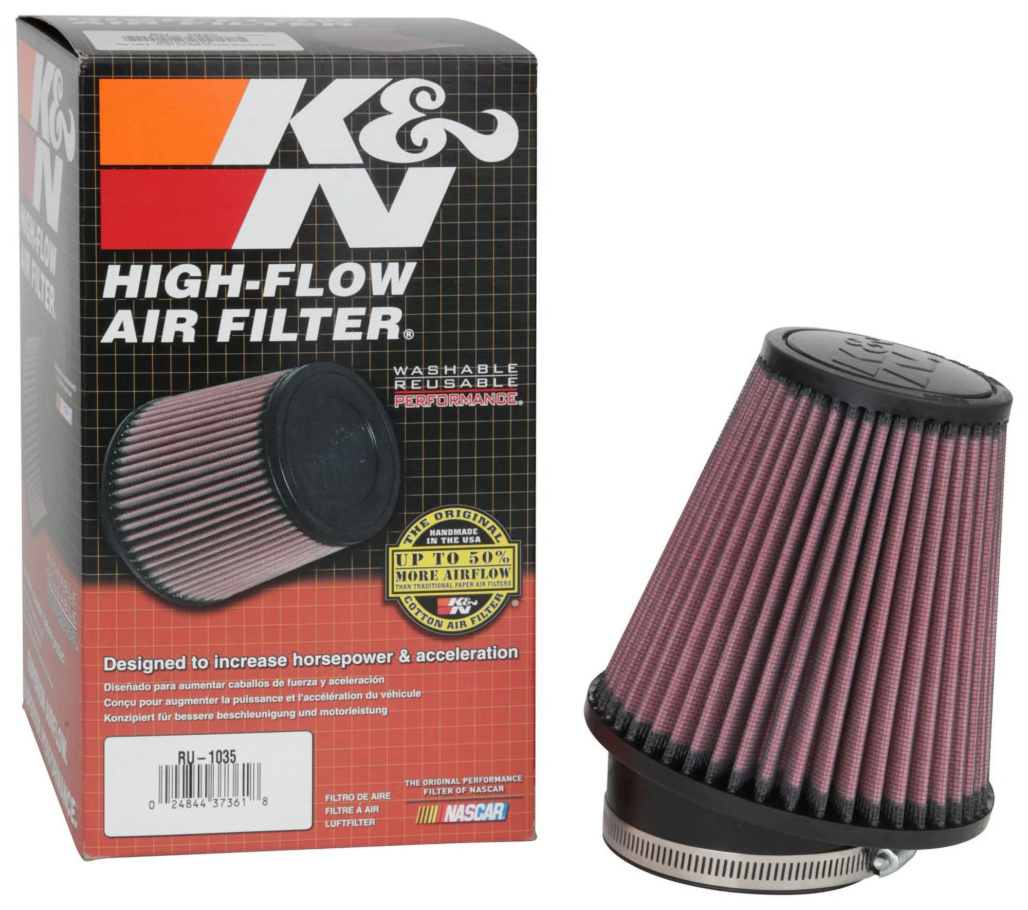 K&N RU-1035 Universal Clamp-On Air Filter Fits select: 1996-2004 CHEVROLET S TRUCK, 1996-2005 CHEVROLET BLAZER