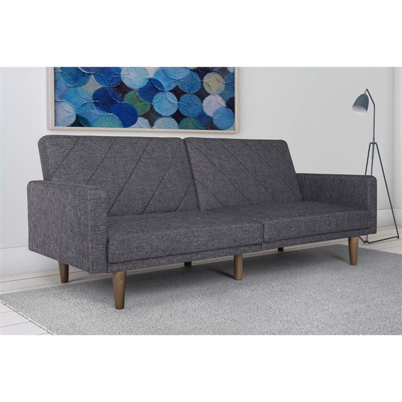 DHP Modern Retro Paxson Futon, Gray Linen