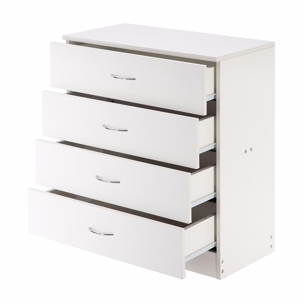 [FCH] Modern Home Furnishings Collection: White MDF Wood 4-Drawer Dresser with Sleek and Simple Design