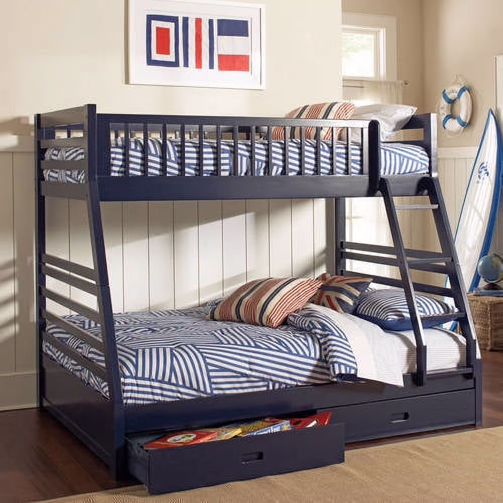 Coaster Cooper Bunk bed Twin Over Full in Navy Finish