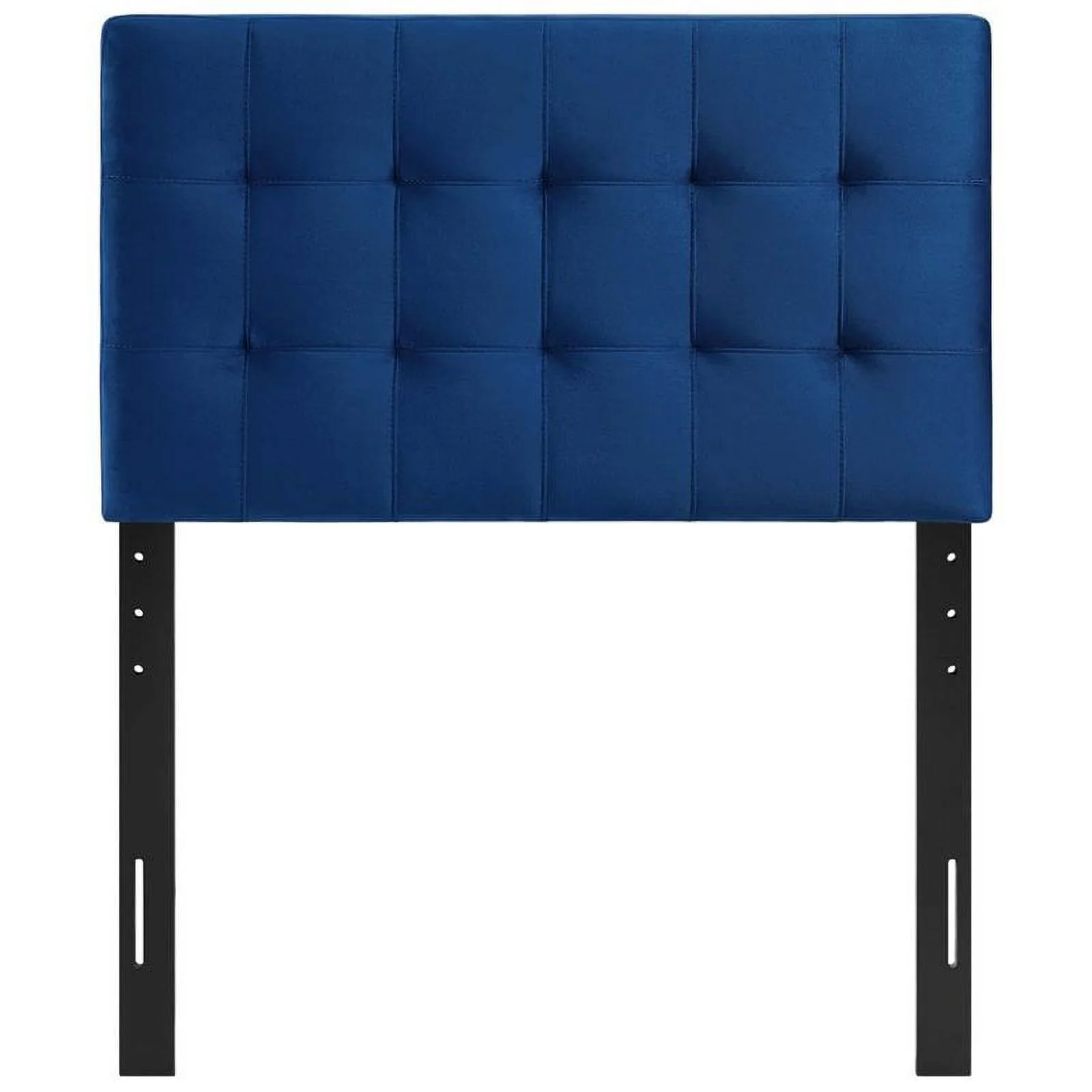 Pemberly Row Modern Fabric Blue Biscuit Tufted Velvet Twin Headboard