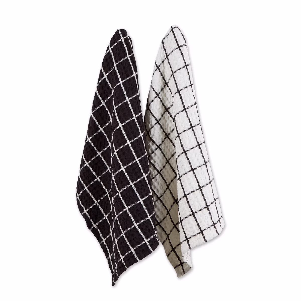 Contemporary Home Living Windowpane Oversized Waffle Dishtowels - 30