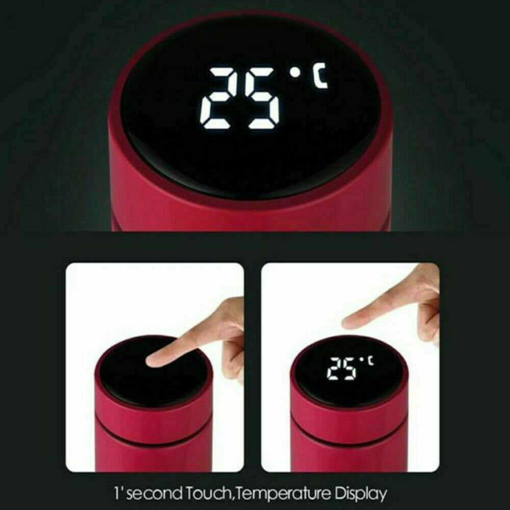 JahyElec 500 ML Vacuum Sealed Steel Thermos Insulated Coffee Cup Travel Mug LED Display(Gold)