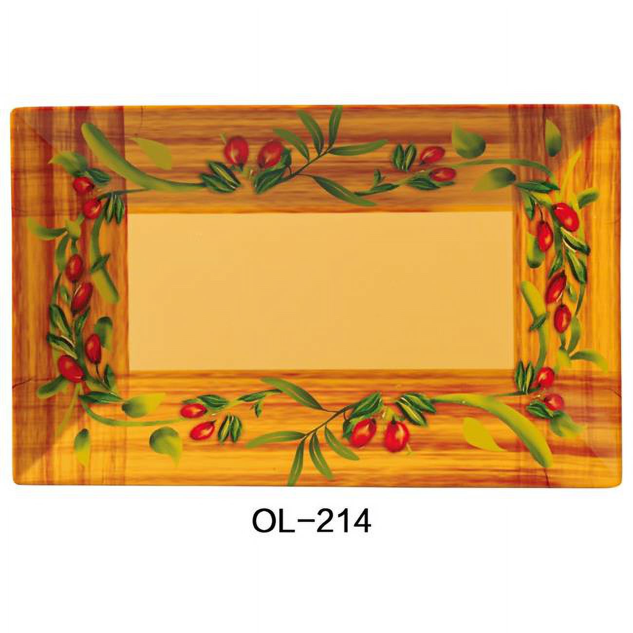 Yanco OL-214 Olive Rectangular Plate, 14
