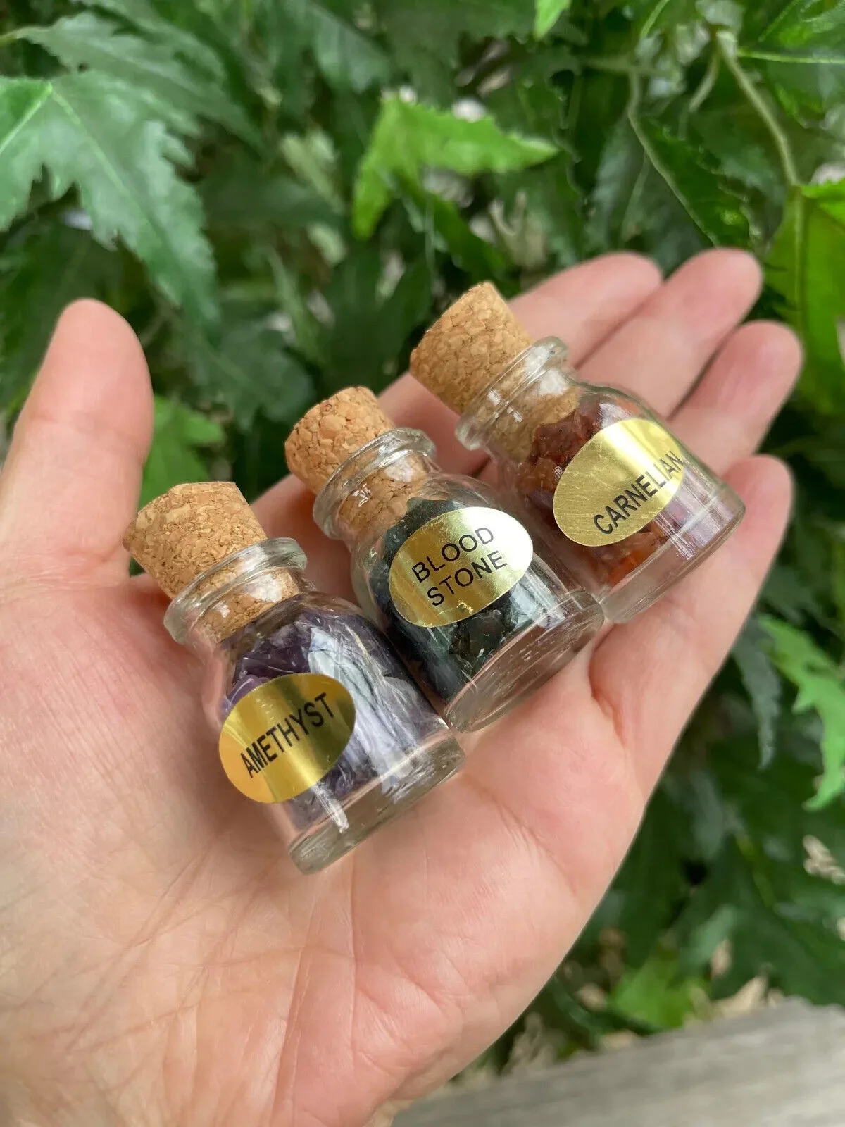 12 Mini Gemstone Bottles Chip Set, Gemstone Chip Bottles, Chakra Crystal