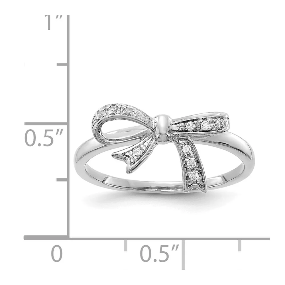 14k White Gold Diamond Bow Ring QRM5701-005-WA