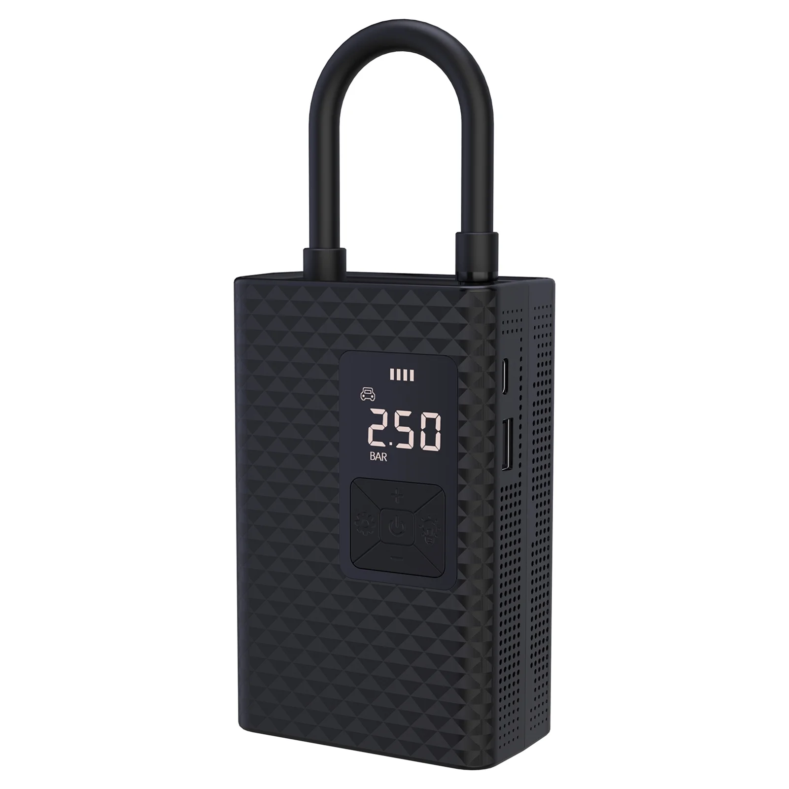 Tomshoo Portable Air Compressor for Car Tires Fast Air Pump Tire Inflator Accurate Pressure Digital Display with SOS Warning Power Bank Function for Car Motorcycle Ball