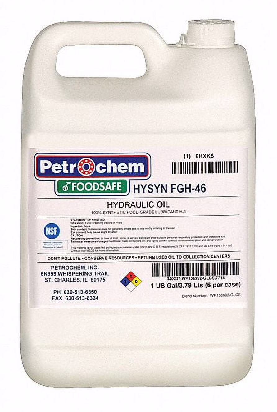 Petrochem Syn Hydraulic Oil,Food Grade,1gal,ISO 46  HYSN FGH-46-001