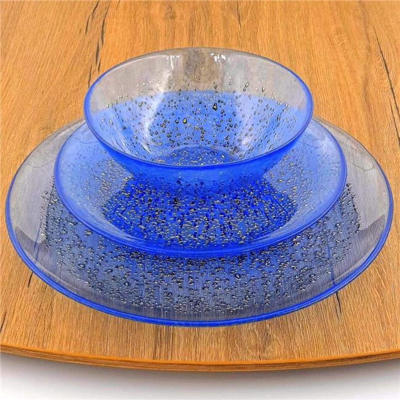 Red Pomegranate Collection 0965-7 Isla Dinnerware Set, Indigo & Bronze - 12 Piece