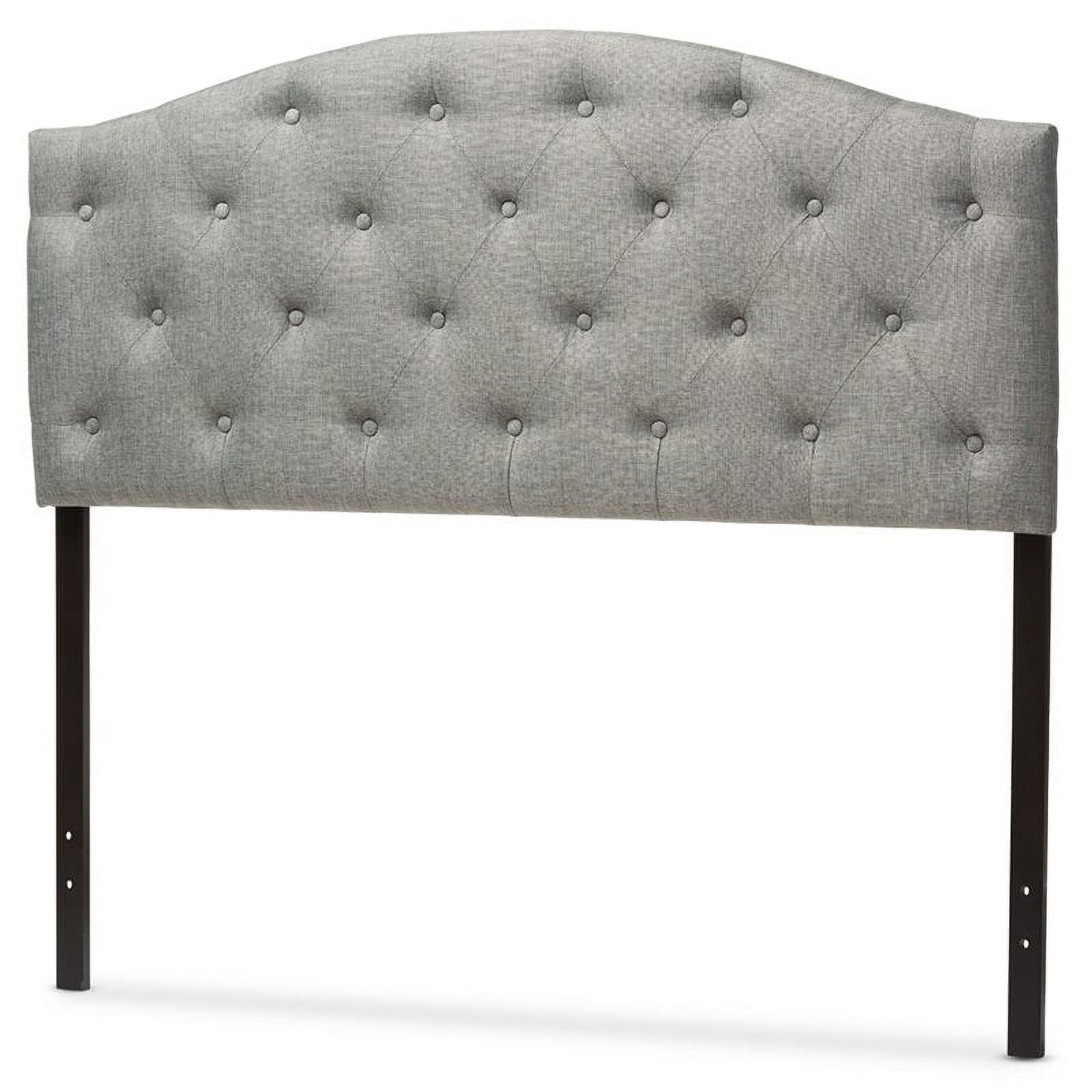 Pemberly Row Modern Tufted Queen Panel Headboard in Gray Finish