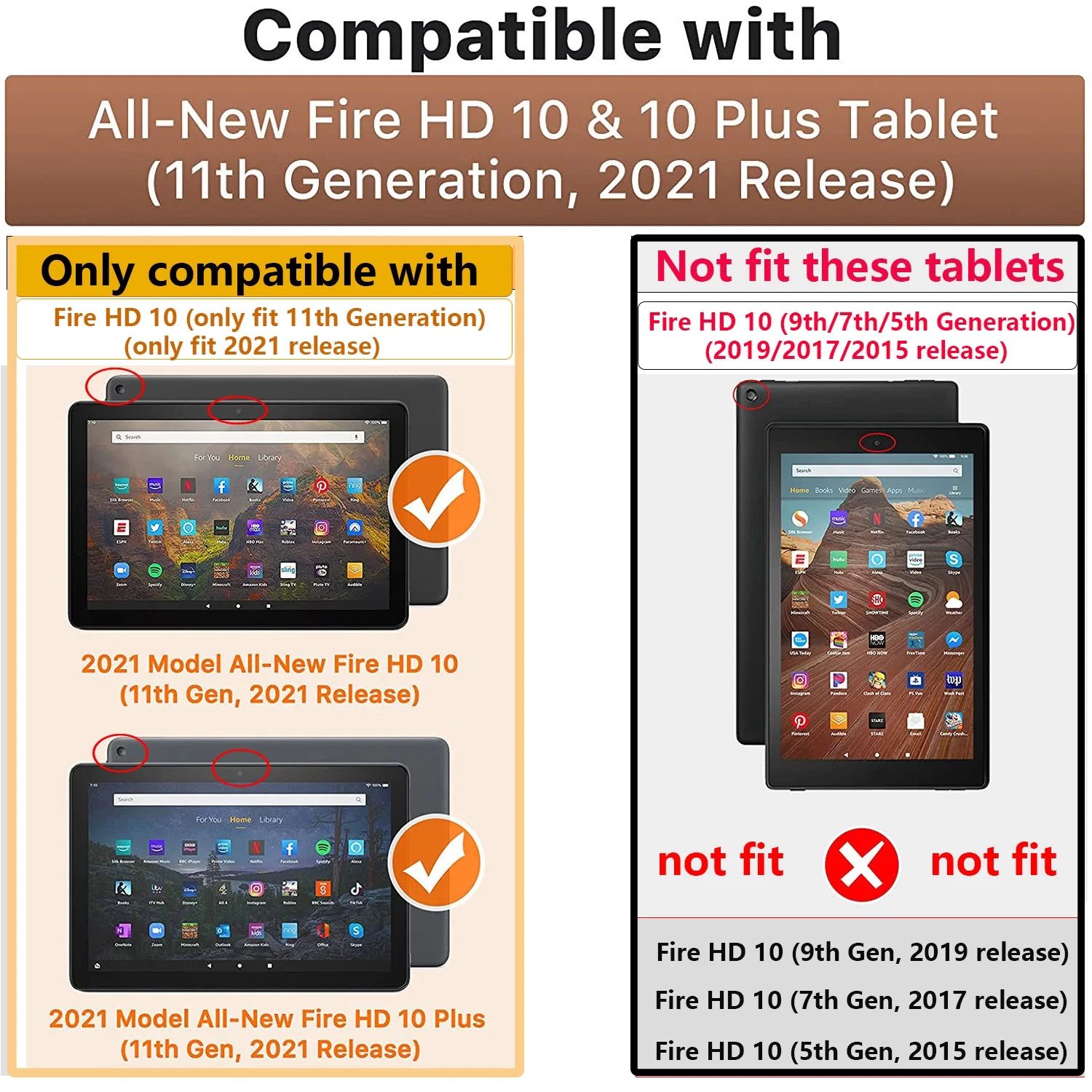 UUCOVERS Kindle Fire HD 10 Case (Only Fit 11th Generation, 2021 Release) and 10.1