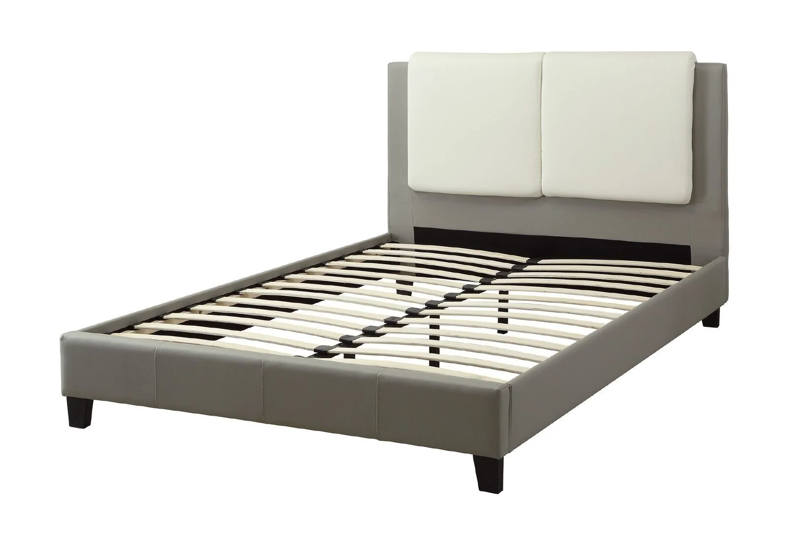 1pc Queen Size Bed White Faux Leather Upholstered Headboard Bedroom Furniture