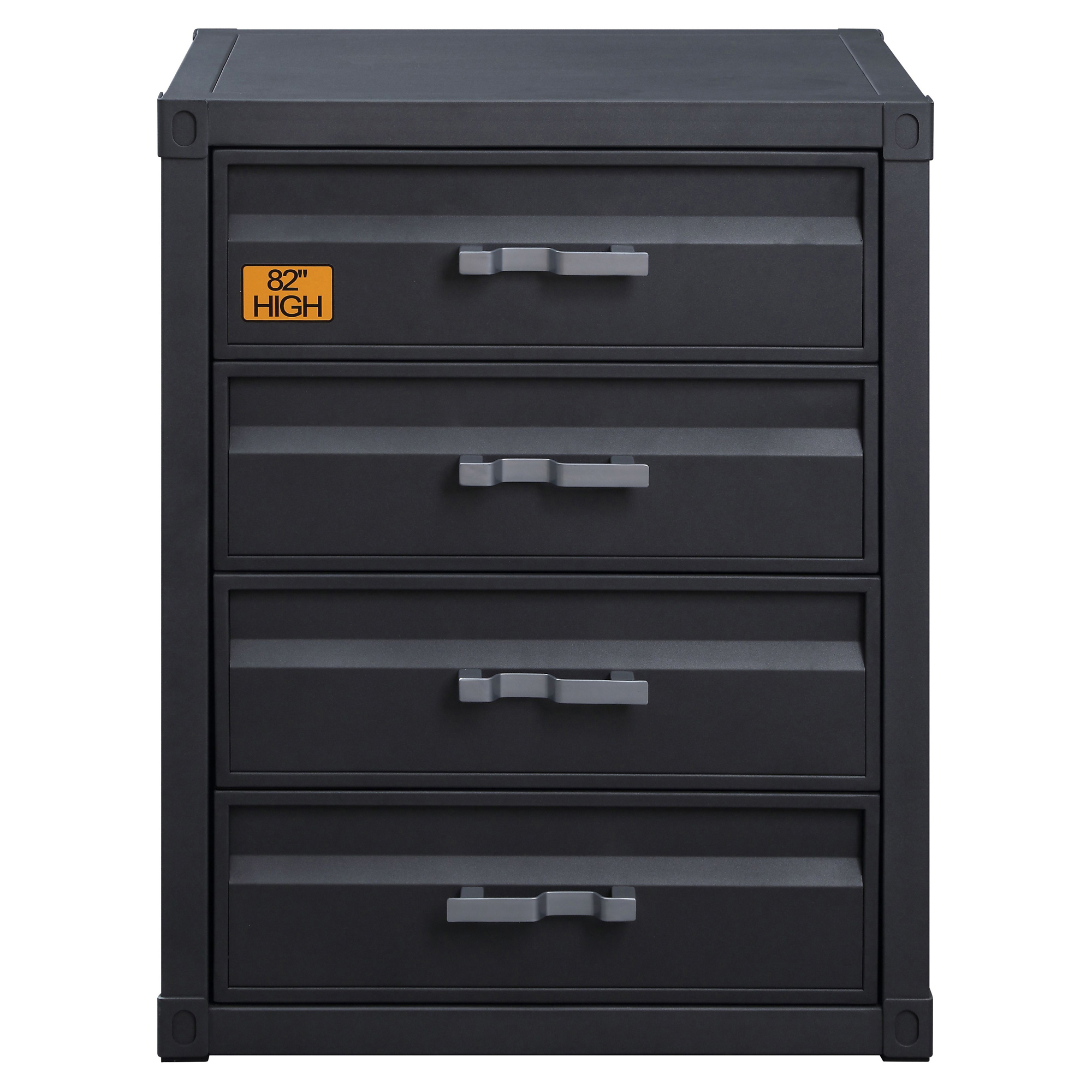 Acme Furniture 37956 26 x 20 x 32 in. Cargo 4-Drawer Chest, Gunmetal