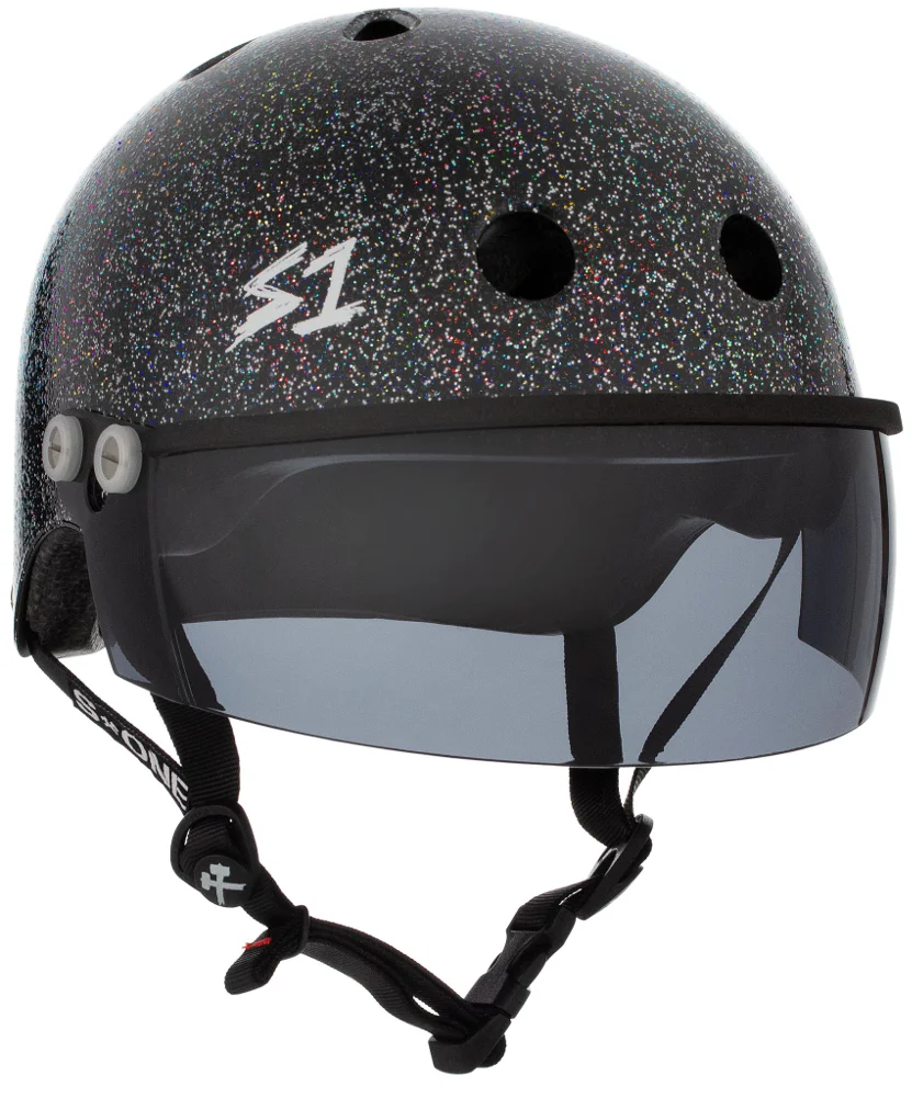 S1 Lifer Visor Helmet - GEN 2 - Black Gloss Glitter w/ Tint Visor