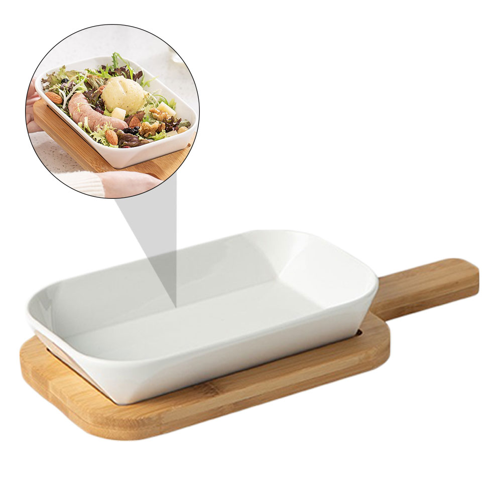 HOMEMAXS 1 Set Smooth Delicate Baking Tray Durable Household Bakeware Ceramics Baking Pan