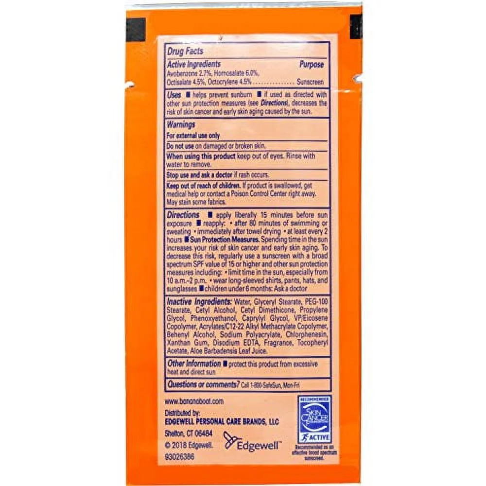 Banana Boat Sport Sunscreen, SPF 30 Protection lotion, Travel Packets 200 Count (Pack of 1)